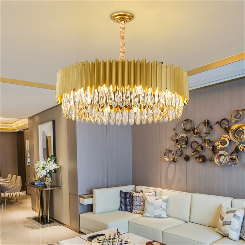 TEMAR полилей осветителни тела луксозни злато висулка светлина постмодерен дом LED за хол трапезария