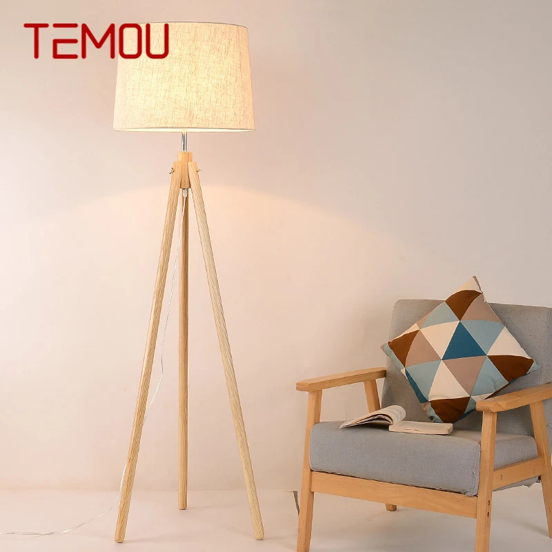 TEMOU Скандинавска подова лампа Модерно изкуство Семейна стая Iiving Спалня до дивана Творчество LED декоративна стояща светлина