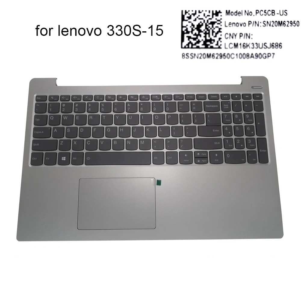 US English Тъчпад Palmrest клавиатура подсветка за Lenovo IdeaPad 330S-15 330S-15ISK 5CB0R34659 PC5CB САЩ подсветка клавиатури Нови