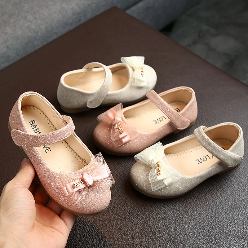 zapatos niña Дантела принцеса обувки момиче обувки лъскави кожени обувки папийонка детска обувка за момиче танцови обувки меки единични детски обувки