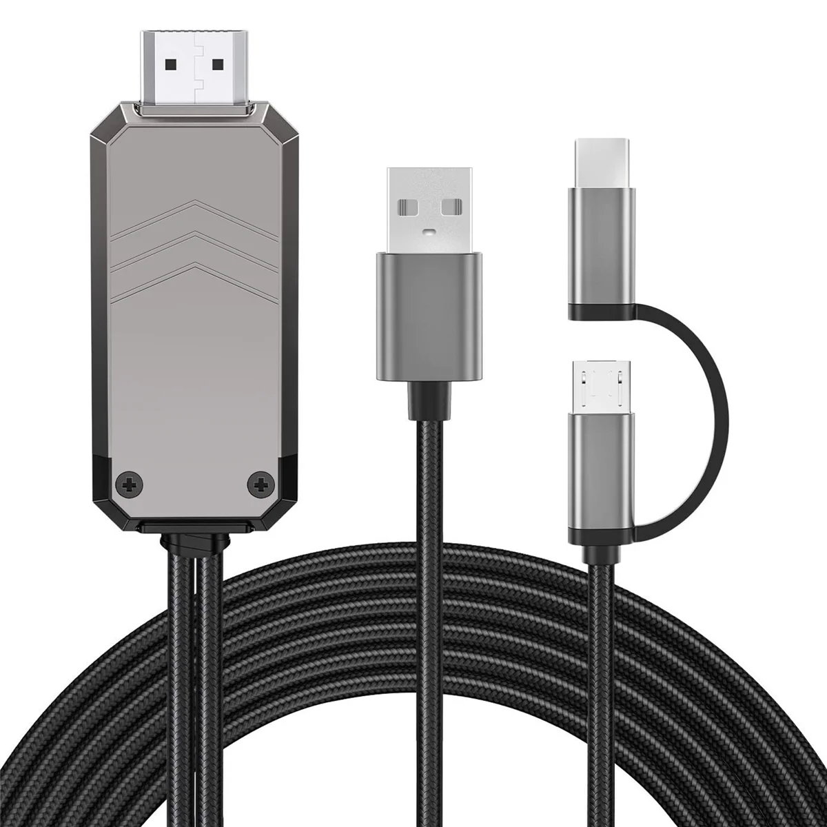 Адаптерен кабел за телефон към телевизор, тип C / Micro-USB към HDMI-съвместим адаптер 1080P към HDMI-съвместим конвертор