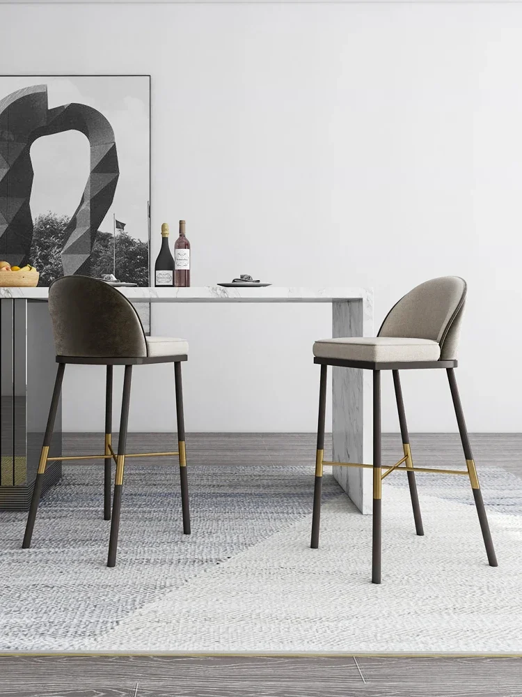 Бар стол модерен прост желязо изкуство Nordic домакинство облегалка високо стол светлина луксозен бар стол бар стол висок клас клуб