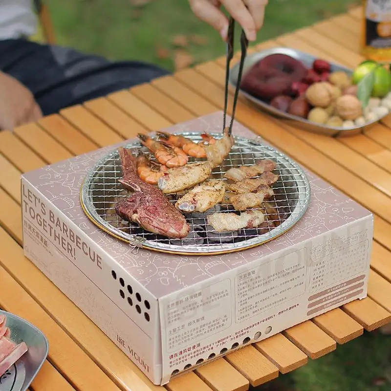 барбекю грил печка на дървени въглища преносим корейски стил къмпинг барбекю настолна печка открит готвене инструмент за къмпинг барбекю