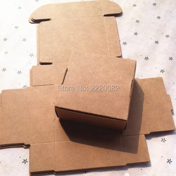 Безплатна доставка 50 бр много 7.5x7.5x3cm ретро крафт хартия опаковка кутия/козметика кутия/ръчно изработени сапун кутия/подарък кутия