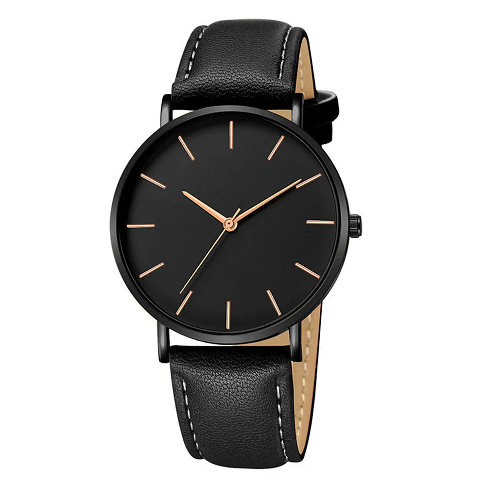 Бизнес мъже Прости удароустойчиви часовници Персонализиран цвят Капка доставка Водоустойчиви кожени ръчни часовници Orologio Uomo 2021 Черен часовник