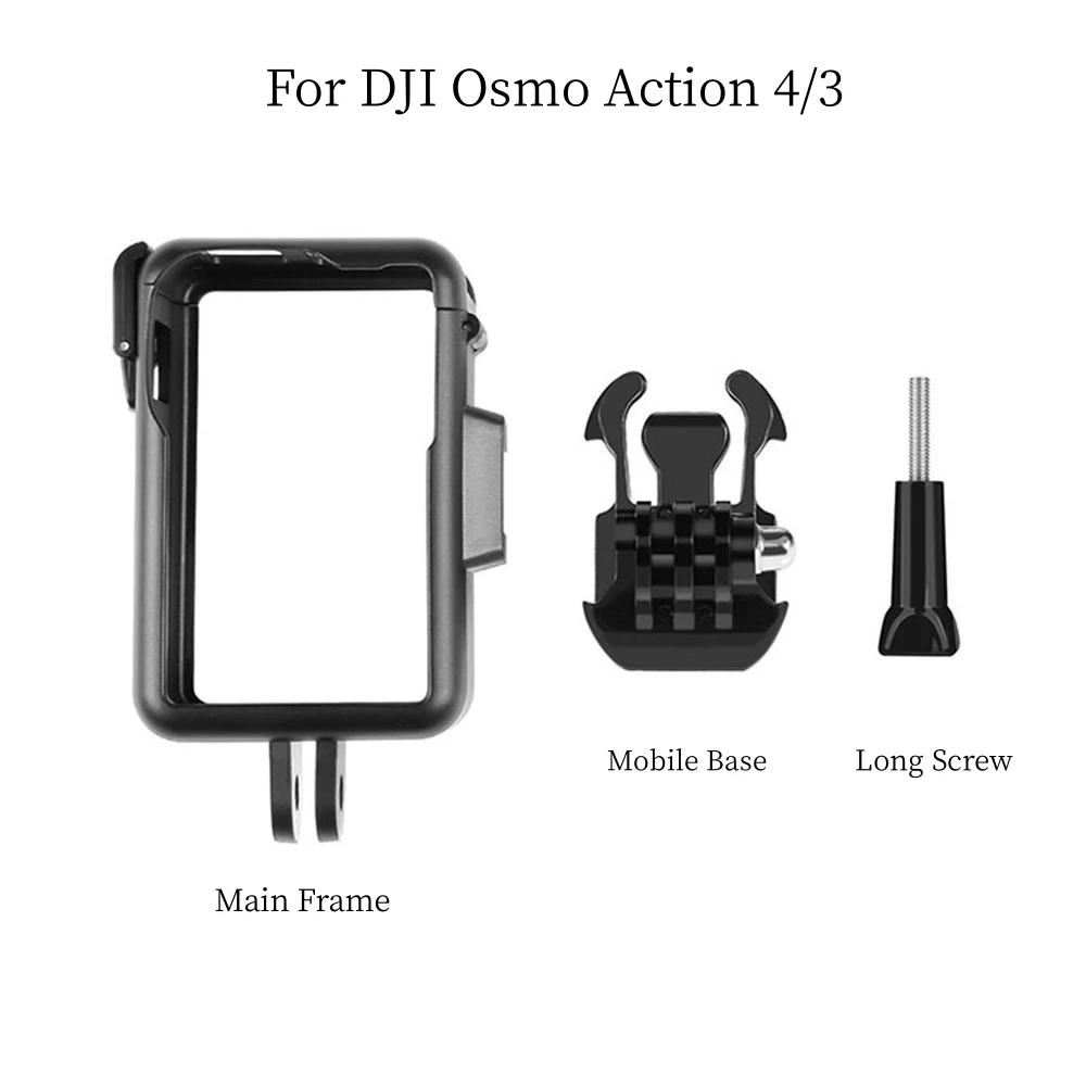 Движение камера пластмасова защита рамка клетка със студени обувки за DJI Osmo действие 4/3 аксесоари за камера