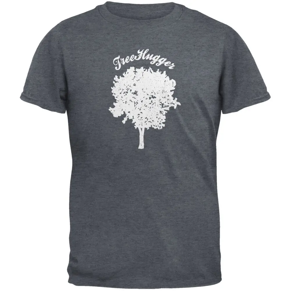 Ден на Земята - Treehugger Distressed Dark Heather Тениска за възрастни с дълъг ръкав
