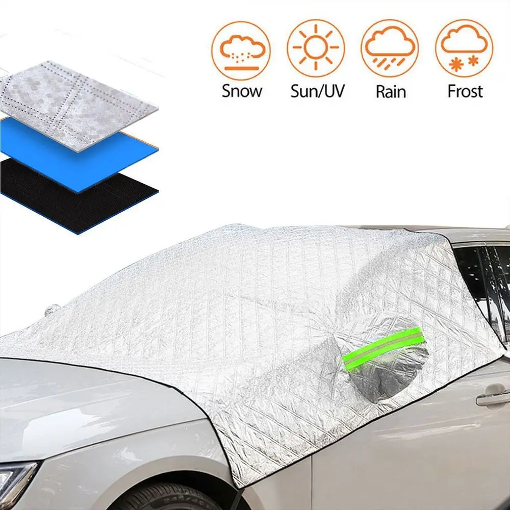 Дъждоустойчива магнитна адсорбция Удебеляване Прах Frost Guard Покритие на предното стъкло на автомобила Сенник Лед Frost щит Защита от сняг