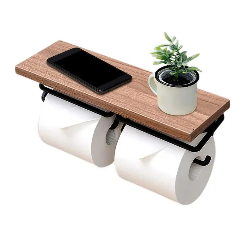 Държач за тоалетна хартия за баня Многофункционален държач за съхранение на баня Държач за ролка хартия Диспенсър за матова черна хартия за баня