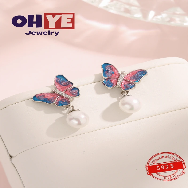 Европа и САЩ нова мода пеперуда обеци 925silver естетически стил луксозен дизайн парти класически бижута