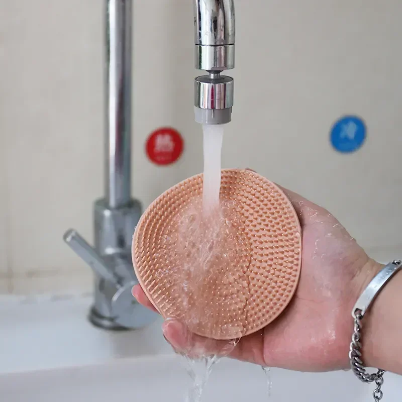 Ексфолиращ силиконов душ Домакинска четка Косъм Тяло Естествен скраб за кожа Гъба за баня