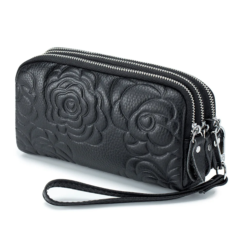 Естествена кожа портфейл чанти за жени щамповане процес правоъгълник малък луксозен дизайнер женски пратеник чантата