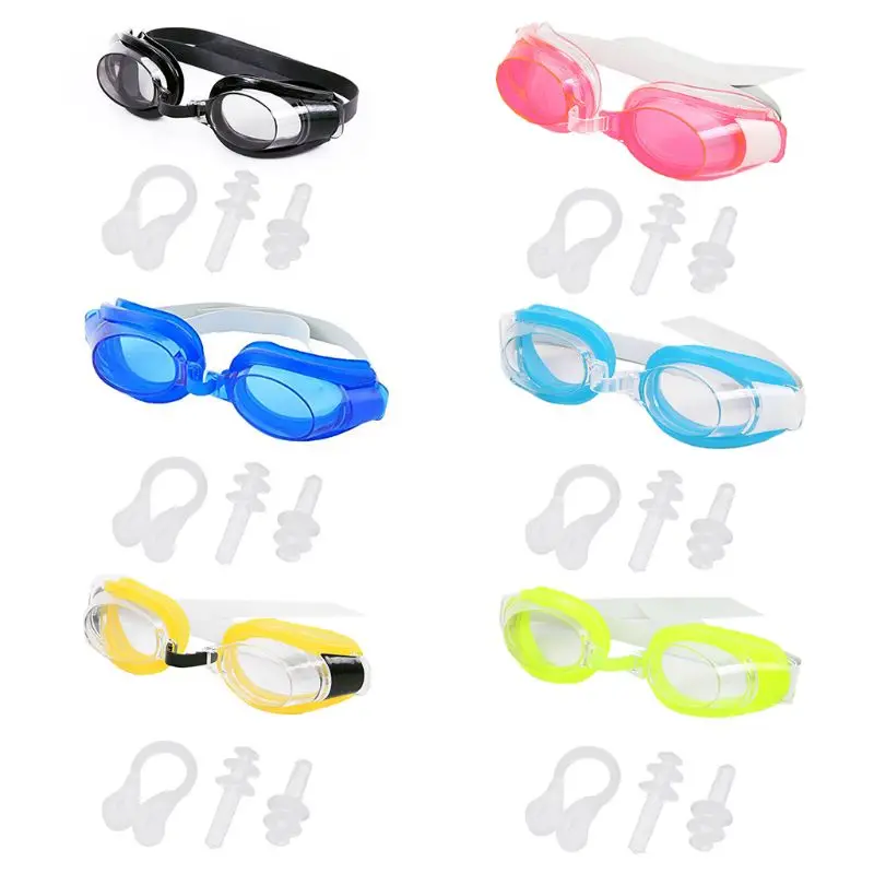 Жени мъже възрастни водоустойчиви анти мъгла плувни очила комплект UV за защита широк
