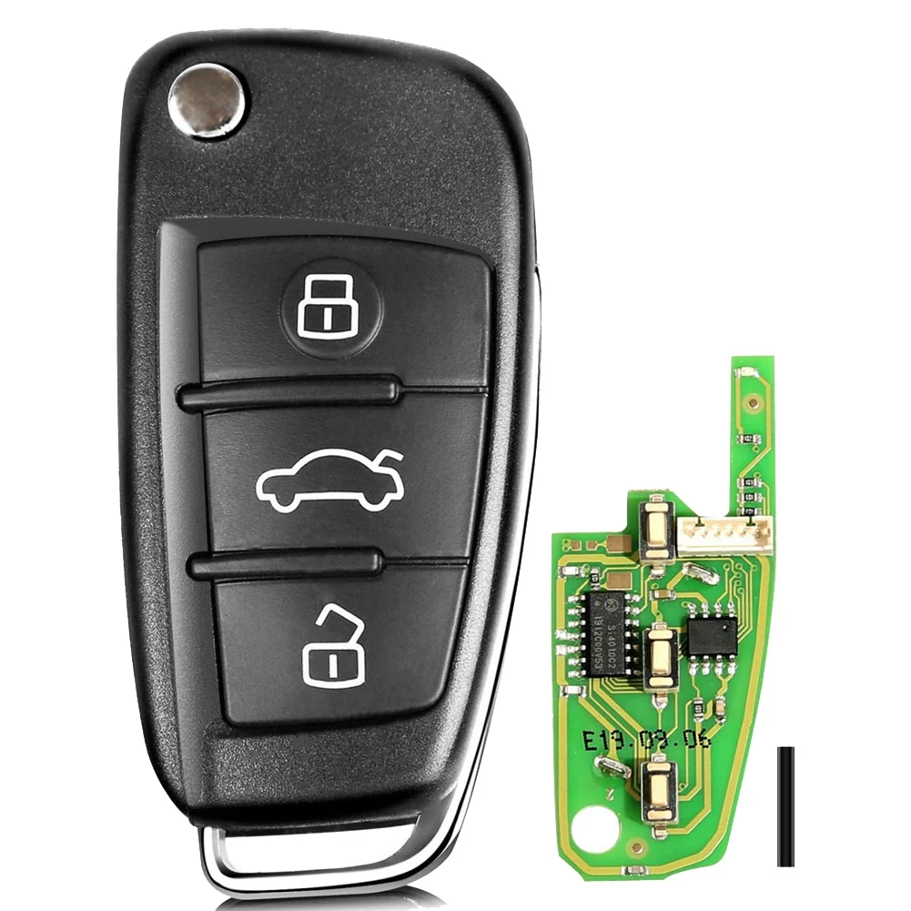 За Xhorse XKA600EN Универсален проводник Дистанционно ключ Flip Fob 3 бутона за Audi A6 Q7 тип за VVDI Key Tool