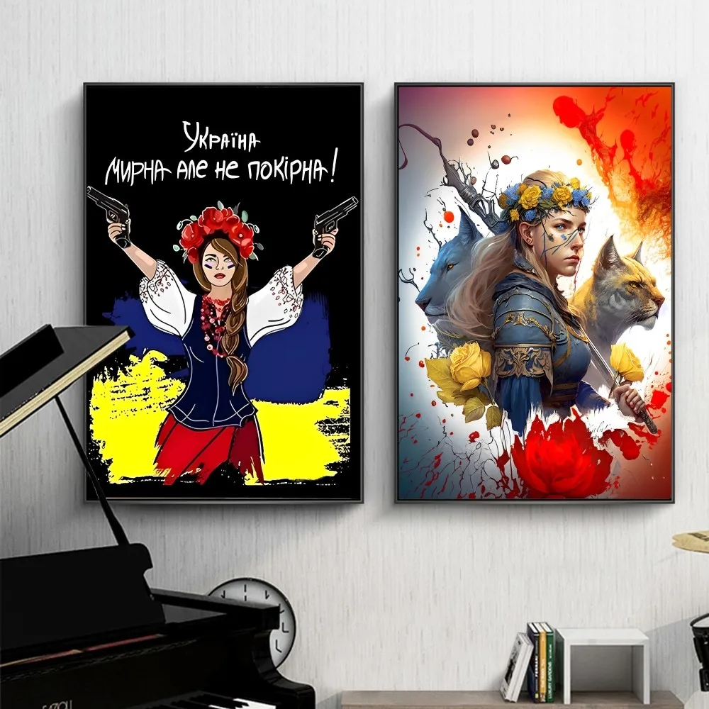 Знаме на Украйна Плакат самозалепващи изкуство плакат ретро Крафт хартия стикер DIY стая бар кафе реколта декоративна живопис