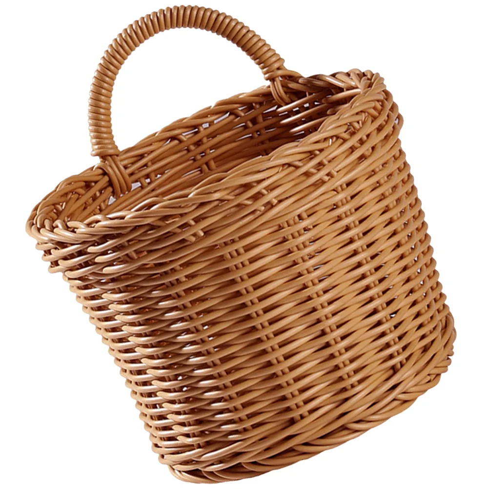 Имитация на ратан тъкани кухня лук джинджифил чесън съхранение висящи кошница стена цвете кошници