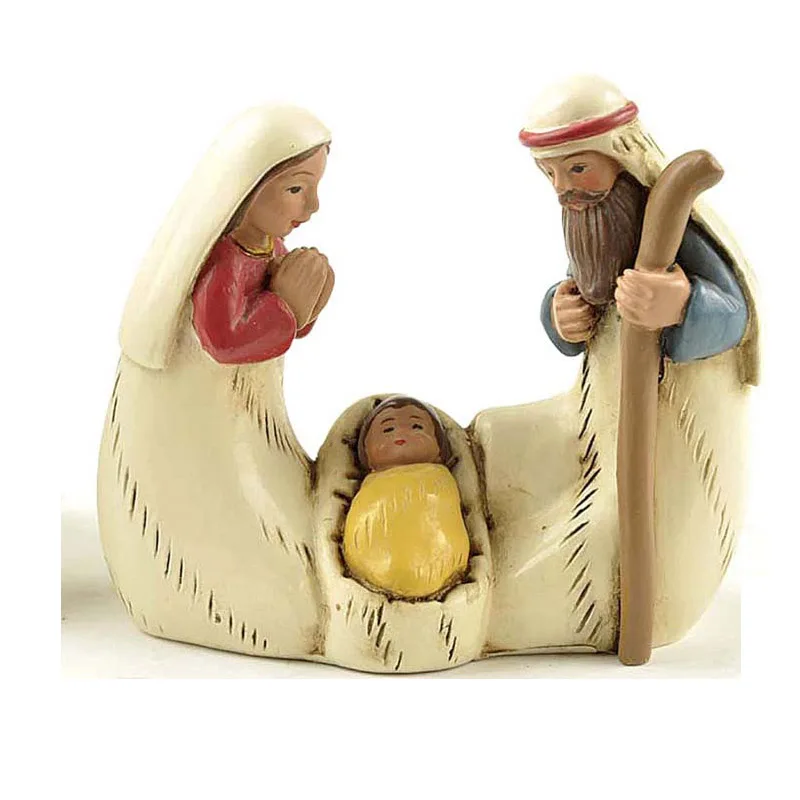 Исус раждане занаяти смола материал декорация католически доставки Коледа ясла семейни декорации приятели подаръци