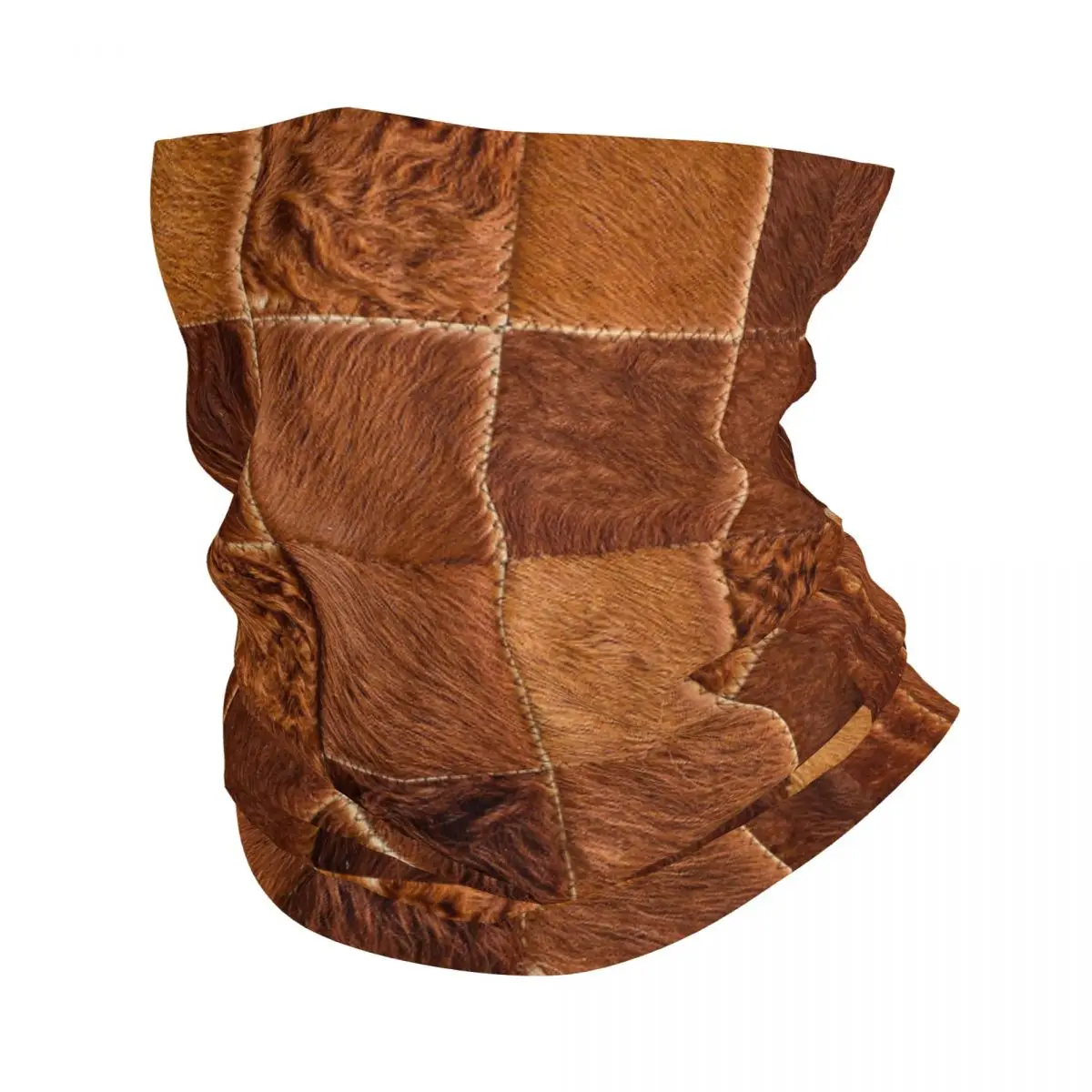 кафяв кариран телешки лепенки Бандана врата покритие отпечатани животински кожи кожа текстура маска шал шапки колоездене унисекс възрастен
