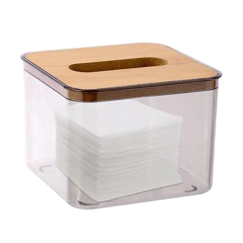 Кутия за съхранение на тъкани Прозрачна домашна кутия за тъкани Литературна атмосфера Инструмент за съхранение на тоалетна хартия за баня Ресторант Кухня и