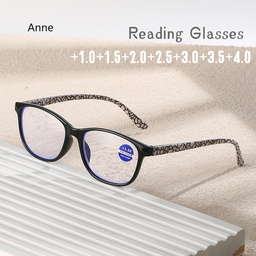 Луксозни очила за четене на печатни рамки Унисекс реколта котка око пресбиопия HD обектив рецепта диоптър очила +1.0 до +4.0