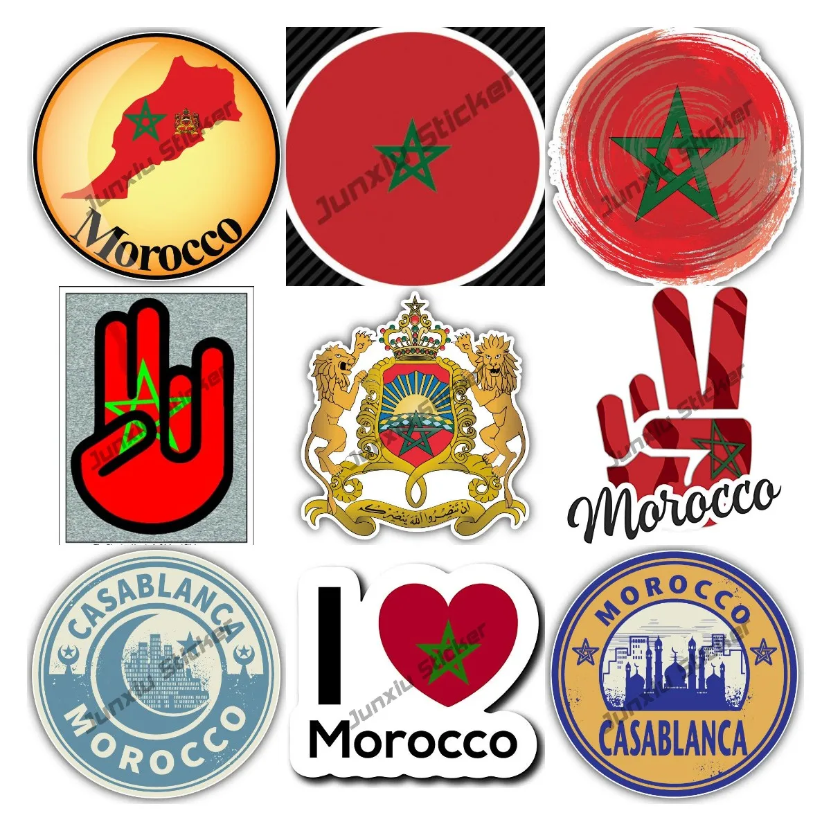 Мароко герб кола стикер Казабланка Мароко гръндж реколта пътуване печат кола Decal Шокиращата ръка Decal кола аксесоари