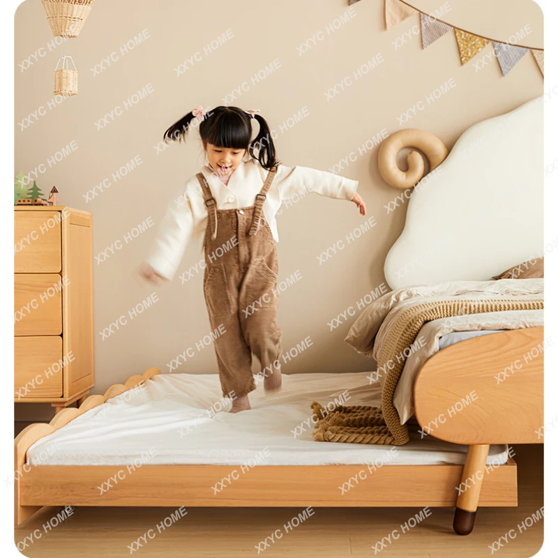 Масивно дърво Детско легло за момичета Принцеса легло Nordic момчета протяжна машина спалня момичета