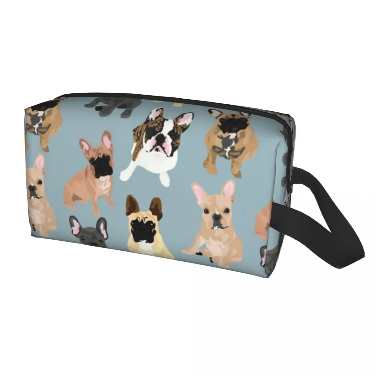 Мода Френски булдог пътуване тоалетна чанта за жени кученце животно домашен любимец любовник грим козметична чанта красота съхранение Dopp комплект