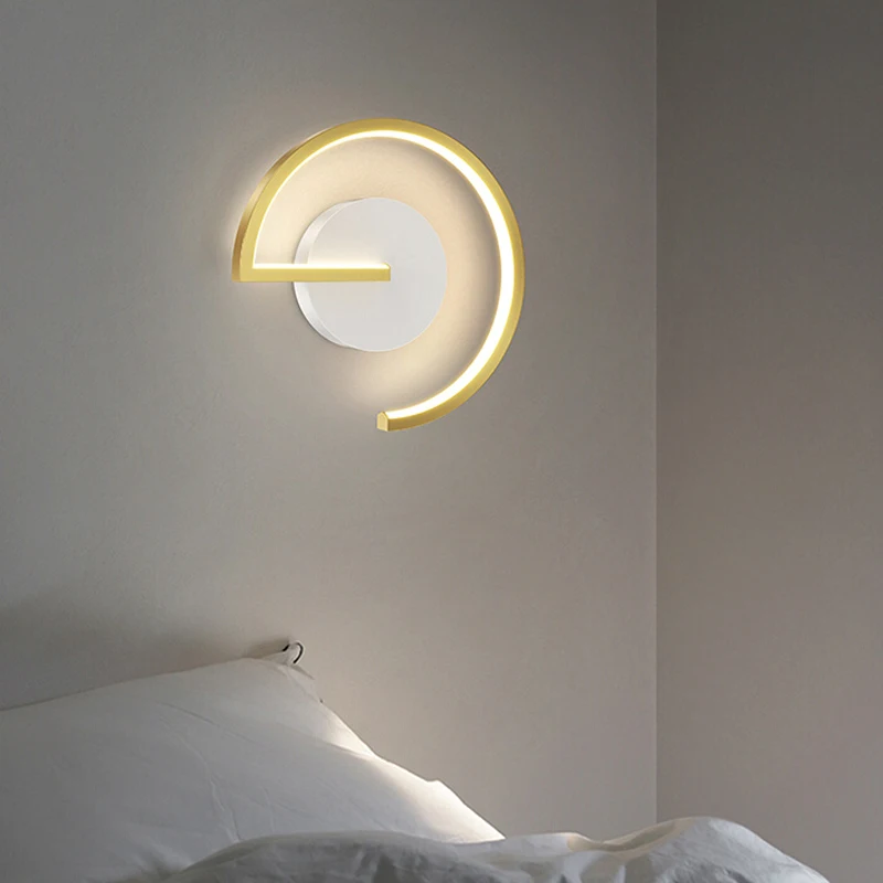 Модерен LED часовник стенна лампа за спалня нощно шкафче коридор пътека хотел хол кухня веранда светлини Luminaria вътрешно осветление