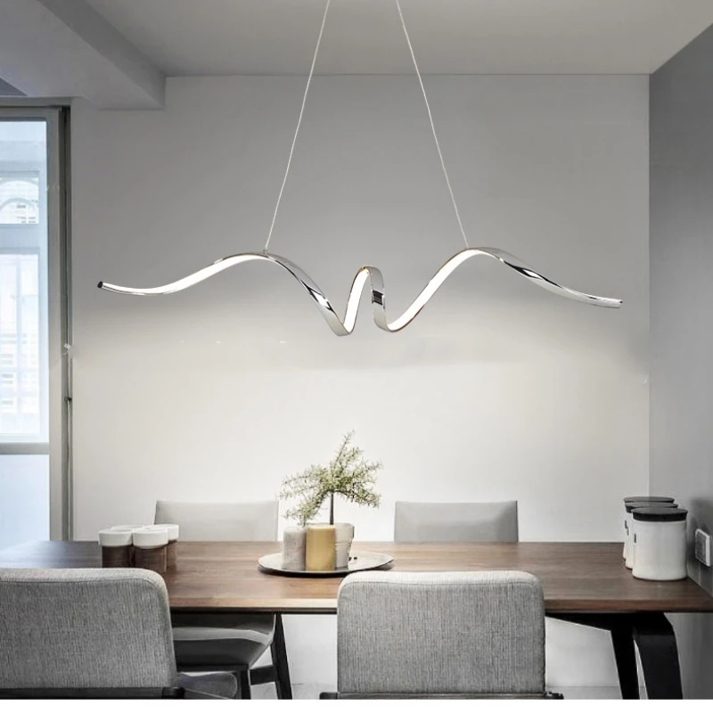 Модерен минималистичен Led висулка светлини матов за трапезария хол кухня остров маса полилей лампи вътрешен блясък осветително тяло
