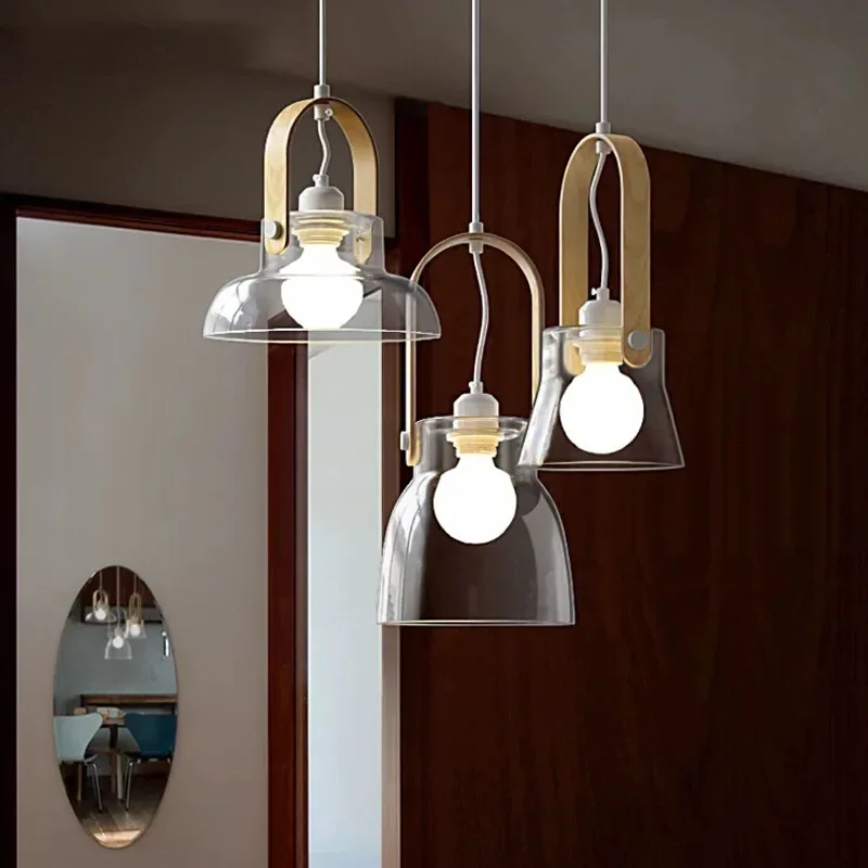 Модерно стъкло Led висулка светлина Nordic минималистичен полилей за трапезария за ресторант кухня вътрешни декоративни висящи лампи