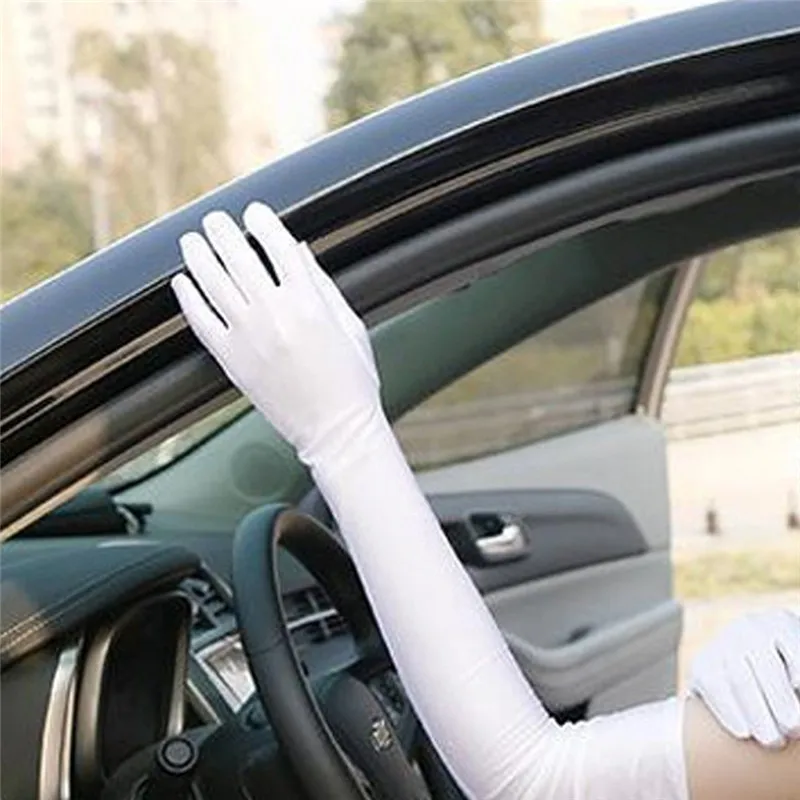 Мъже Жени Дълги обикновени ръкавици за изпълнение Дълги дизайнерски сервитьорски ръкавици Бели маниерни церемониални ръкавици Ръкавици за задвижване