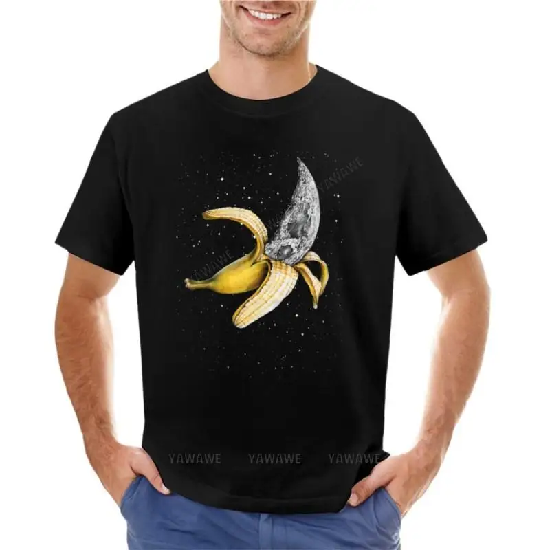 мъжка тениска о-деколте топ тениска Moon Banana! Тениска летни дрехи смешно тениска Извънгабаритни тениски празни тениски т ризи мъже