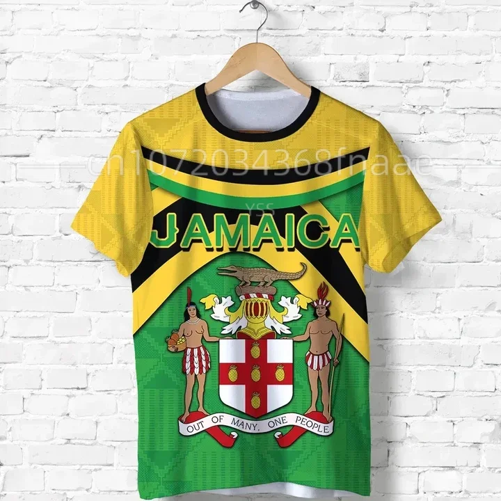Нов флаг на Ямайка Лъв 3D печатна тениска Мъже Дамска тениска Лятна национална емблема на Ямайка Harajuku Streetwear Tops XXS-6XL
