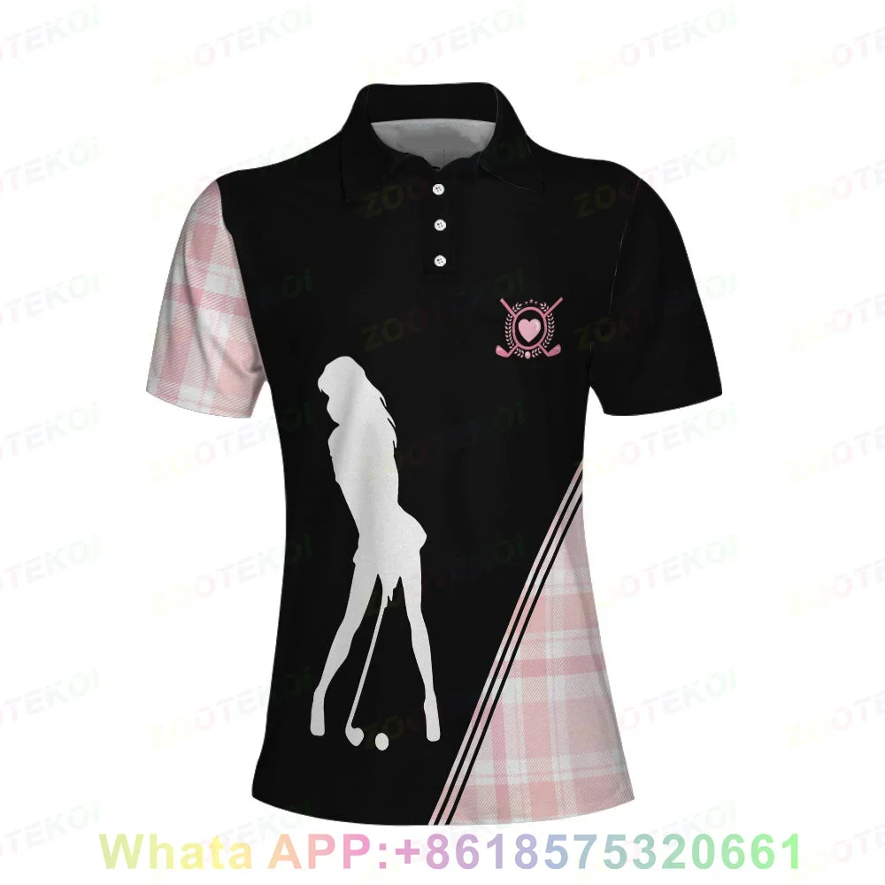 Нова дамска голф риза Бързосъхнеща дишаща поло ризи Мода Спорт къс ръкав ревера копчета Голф бадминтон тениска