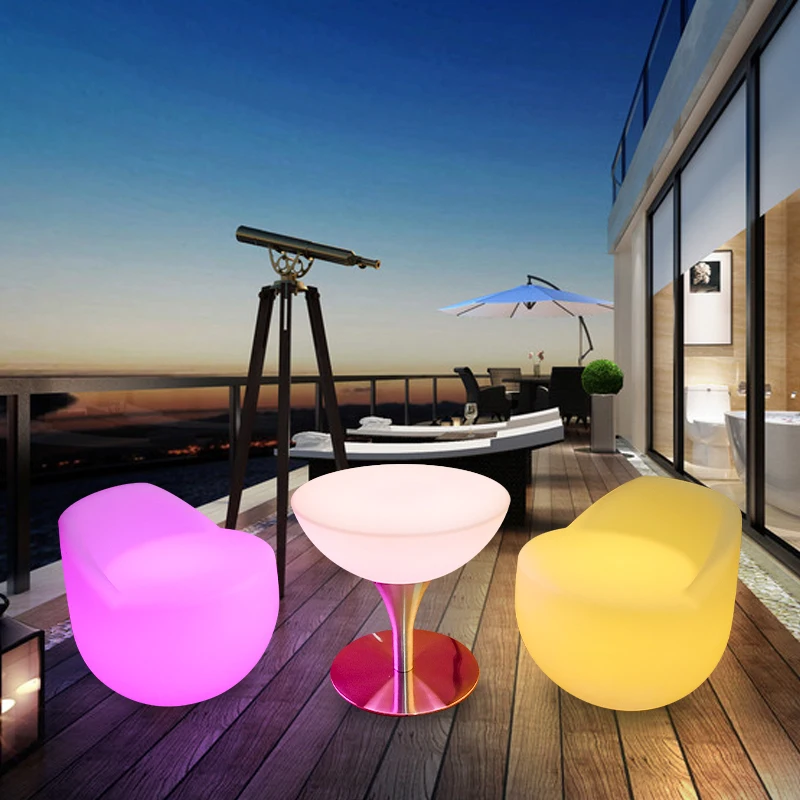  Нова светодиодна светлина бар маса и стол комбинация KTV щанд разпръснати маса открит хотел отдих стол творчески диван стол