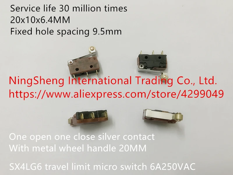  Оригинален нов 100% SX4LG6 сребърен лимит за пътуване на контакт с ролкова дръжка микро превключвател 3pin 6A250VAC