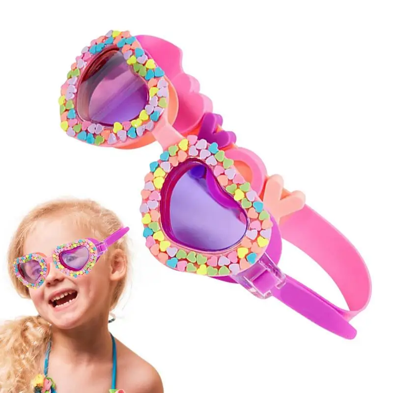 Очила за плуване Водоустойчиви детски карикатура сърце форма UV замъгляване доказателство плуване обучение очила за деца деца подаръци