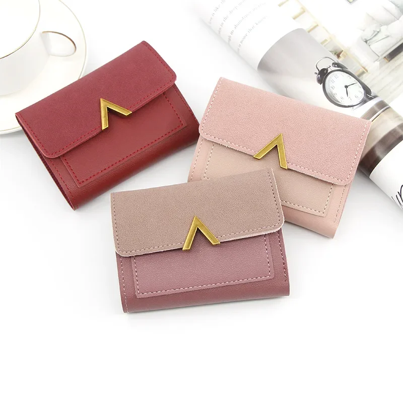 Персонализирана нова корейска версия на дамската къса чанта за карти Малък портфейл Три пъти ръчна чанта Дамска чанта Multi-card Card Bag