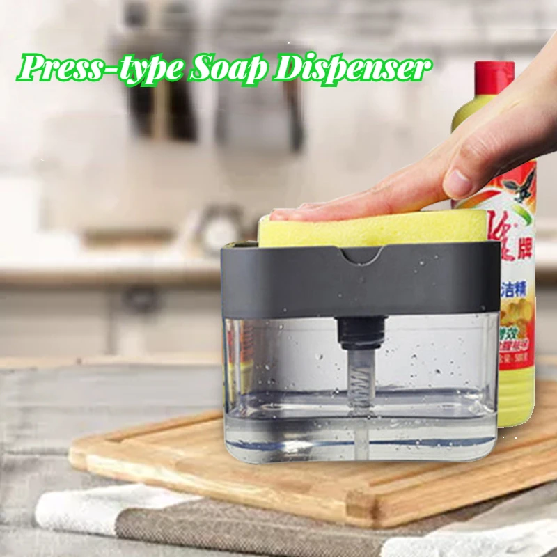 Преса тип Дозатор за сапун Почистване Дозатор за течна помпа Контейнер Ръчна преса Начало Баня Кухня Чисти аксесоари