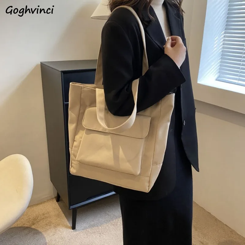 Ретро Голям капацитет пазарски чанти Simple Harajuku рамо подмишниците платно чанта случайни всички мач купувач Totes студенти мода
