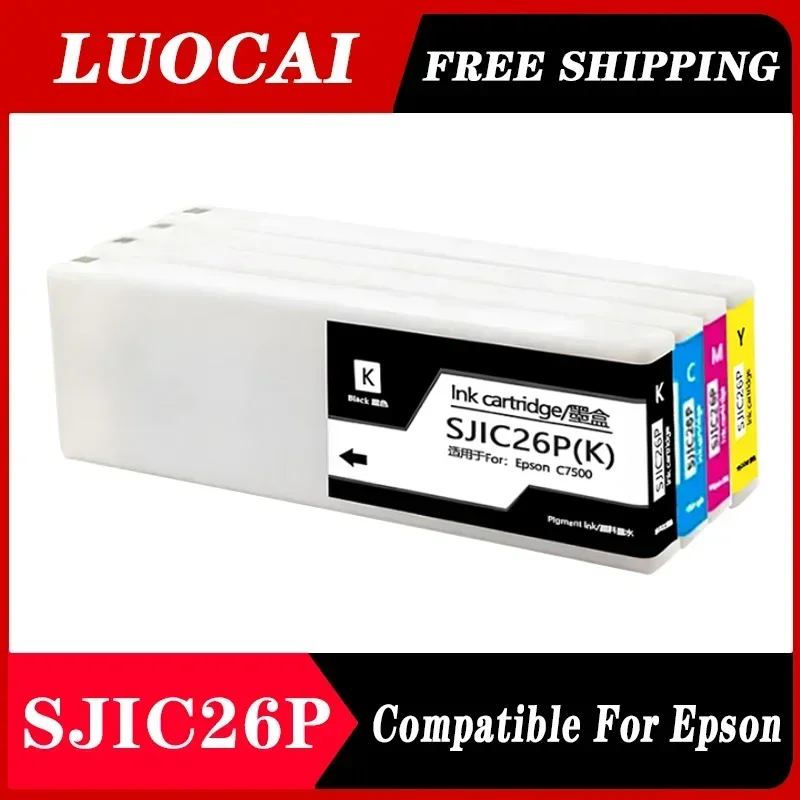 Съвместим с SJIC26P Epson TM-C7500 мастило касета за Epson Colorworks C7500 етикет принтер пълен с 300ml пигментно мастило