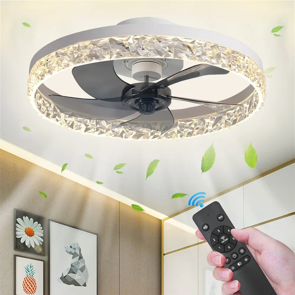  таван вентилатор с светлина безшумен RC контрол вентилатор полилей LED таван вентилатор светлина за спалня хол декор таван лампа