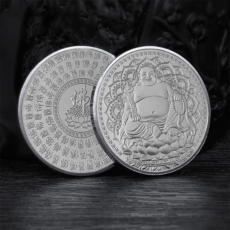 Усмихнато лице Буда Буда възпоменателни монети за дома