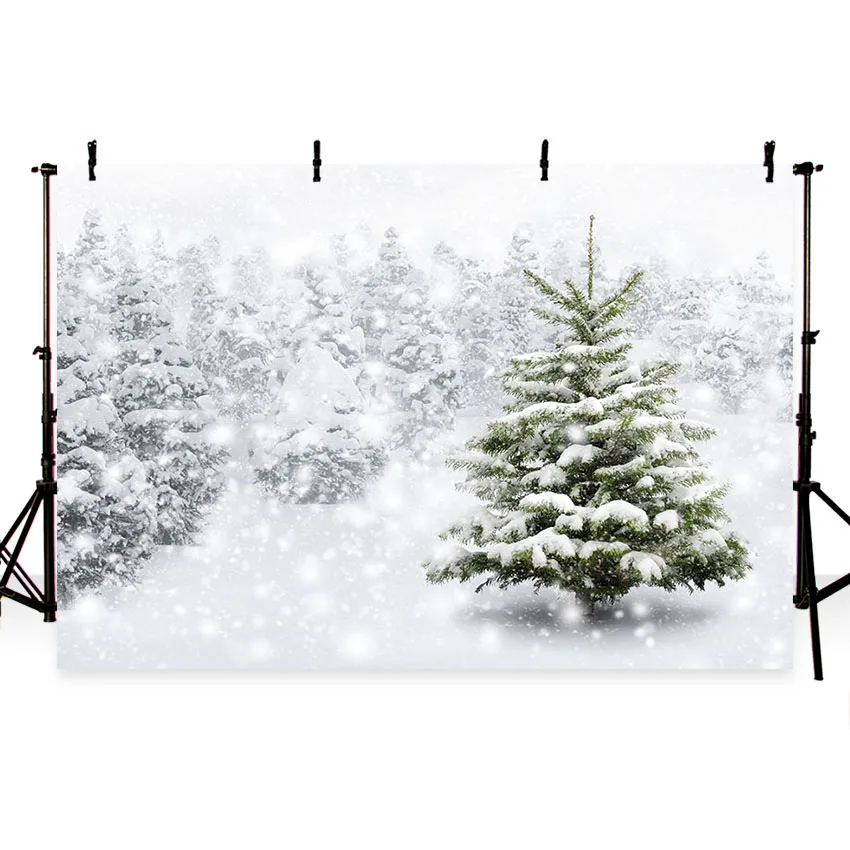 фонова фотография зимно снежно дърво бяло боке Коледа фон природа photocall prop персонализиране на оригиналния дизайн