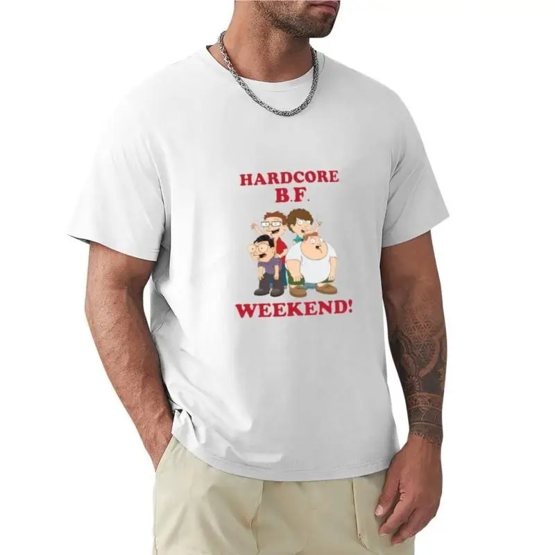 Хардкор B.F. Уикенд тениска, хипи дрехи плюс размер върхове, потни ризи, мъже, черен памук, мъжка тениска, лятна тениска, мъже