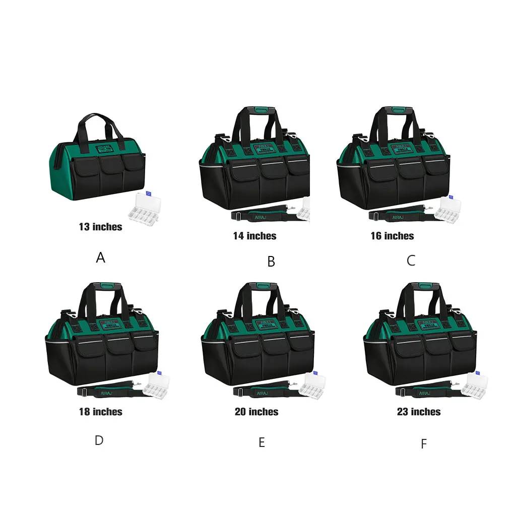 Чанта за инструменти Oxford Cloth Woodworking Electrician Bags Кутия за съхранение Регулируема анти-есенна хардуерна торбичка Черно зелено 20