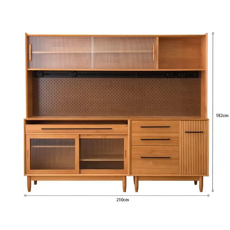 Шкаф за бюфет, интегриран с висок шкаф срещу стената Прост модерен японски чай кабинет дупка плоча хол до върха