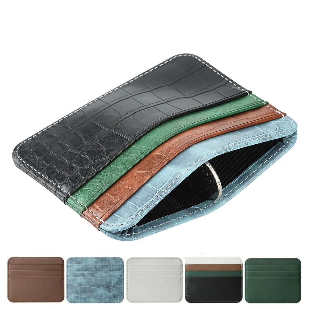 7 Card Slots Card Holder Pu Leather Business Id Credit Bank Card Box Slim Card Case Wallet Women Men Ultra Thin Card Cover