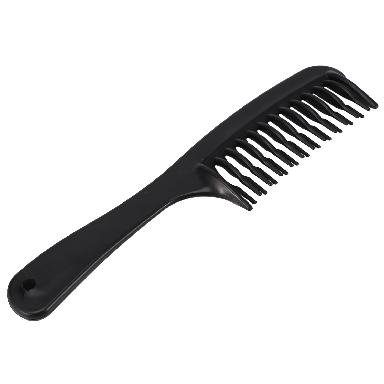 Black Double Row Tooth Detangler Hair Comb Shampoo Comb with Handle for Long Curly Wet Hair