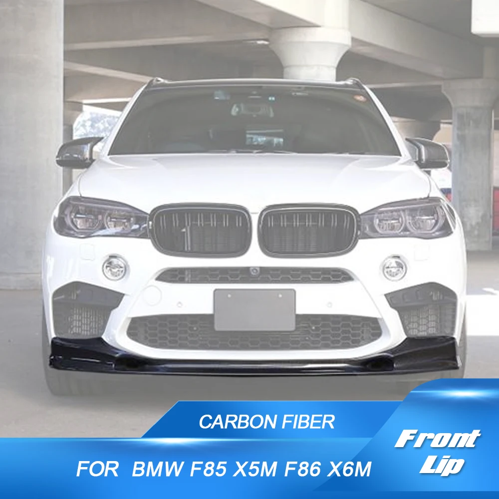 Carbon Fiber Car Front Bumper Lip за BMW F85 X5M F86 X6M 2015 - 2018 Комплекти за тяло Предна броня Спойлер за устни Комплекти за кола с брадичка